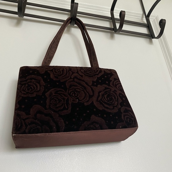 Vintage Flower Design Brown Tiny Bag - Picture 4 of 5